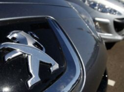 The Peugeot logo is seen at a dealership of French car maker PSA Peugeot-Citroen in Selestat