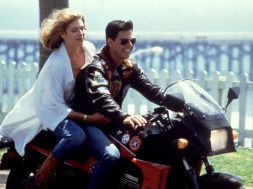 TOP GUN, Kelly McGillis, Tom Cruise, 1986, motorcycle