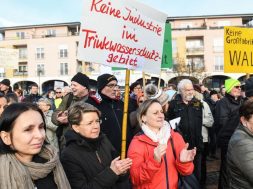 Demonstrationen für und gegen Tesla-Ansieldung