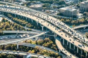 Houston Texas Freeway Aerial