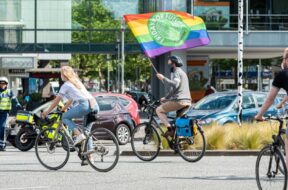 DEUTSCHLAND, NIEDERSACHSEN, HANNOVER, 29.05.2020 – Fahrraddemo von Fridays for Future – Teilnehmer der Fahrraddemo über