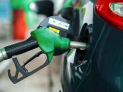 Car refueling on a petrol station in winter closeup (vladstar)