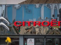 Alfortville, France May 6, 2021 – The logo of the French car manufacturer Citroen sits on the front of a dealership. Cit