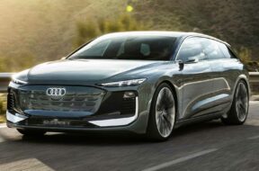 audi-a6-avant-e-tron-concept-front-angled-on-road-sun