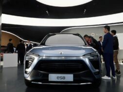 FILE PHOTO: NIO ES8, an all-electric sport utility vehicle, is displayed inside a NIO House „brand experience“ store in Beijing