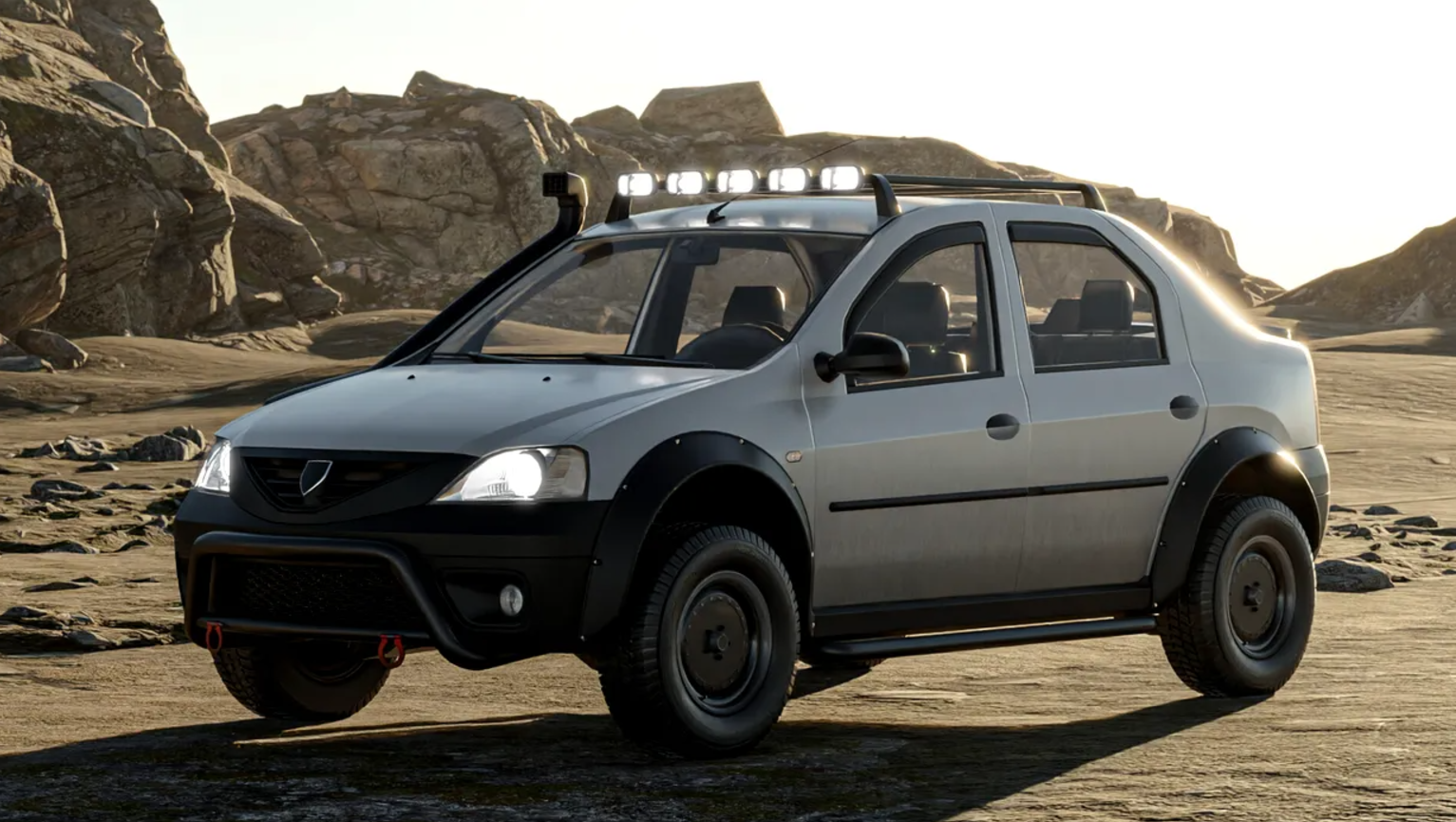 Dacia Logan od strane rumunskog umetnika pretvorena u pravi terenac